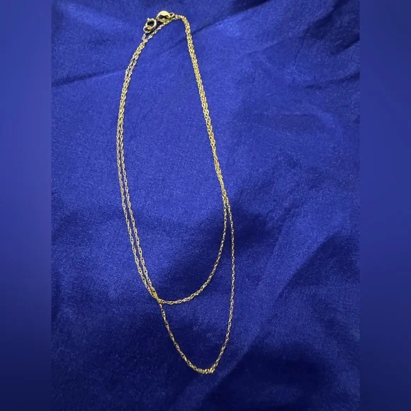 14k pure yellow gold chain necklace - Picture 4 of 4